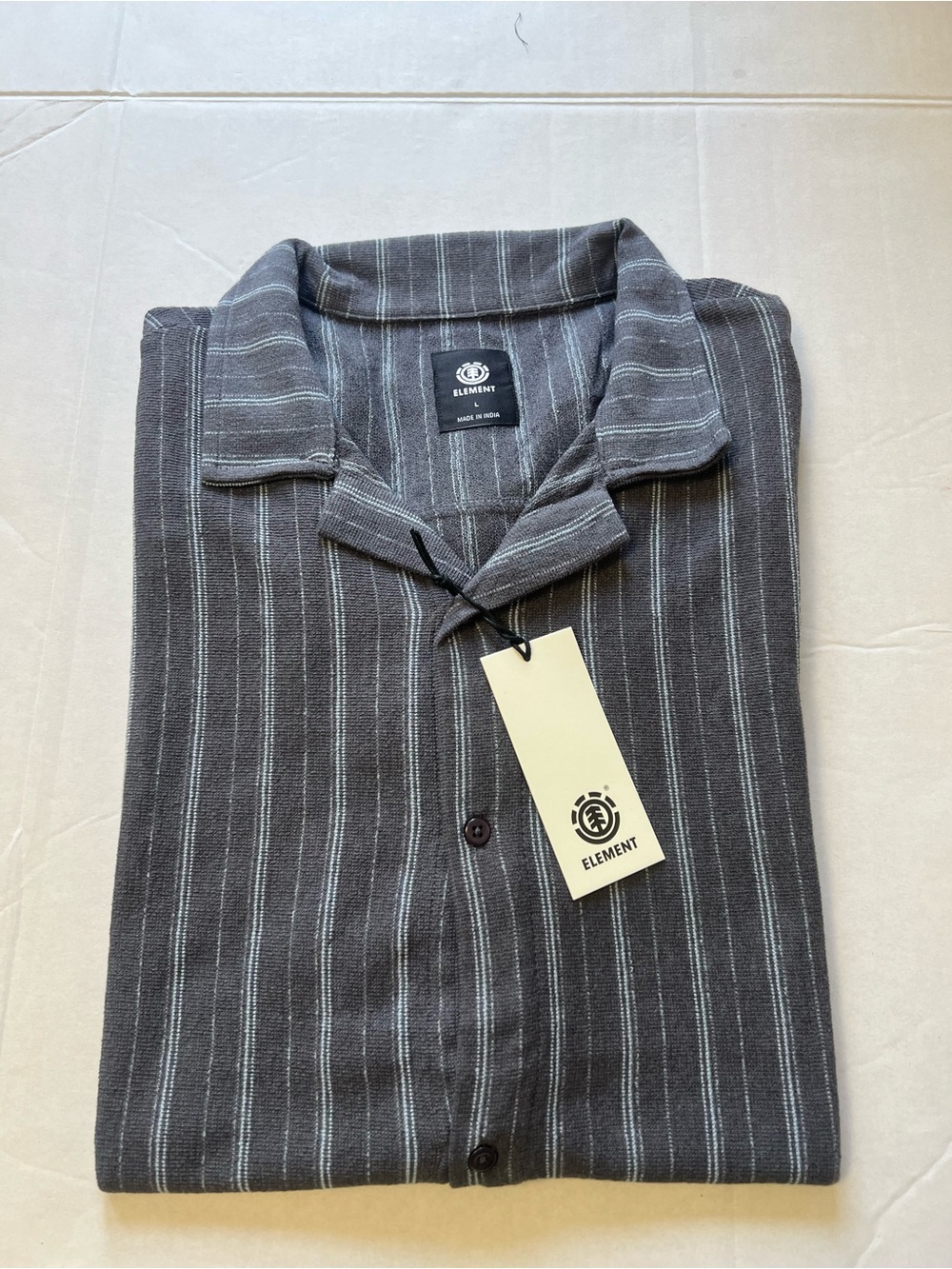 Element Men’s Gray Pinstripe Button-Down Shirt